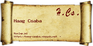 Haag Csaba névjegykártya