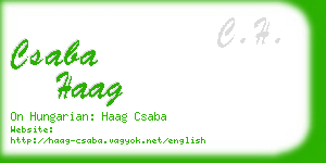 csaba haag business card